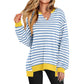 🍂✨Übergroßes Damen-Sweatshirt mit V-Ausschnitt, langärmelig, Tunika, leichter Pullover