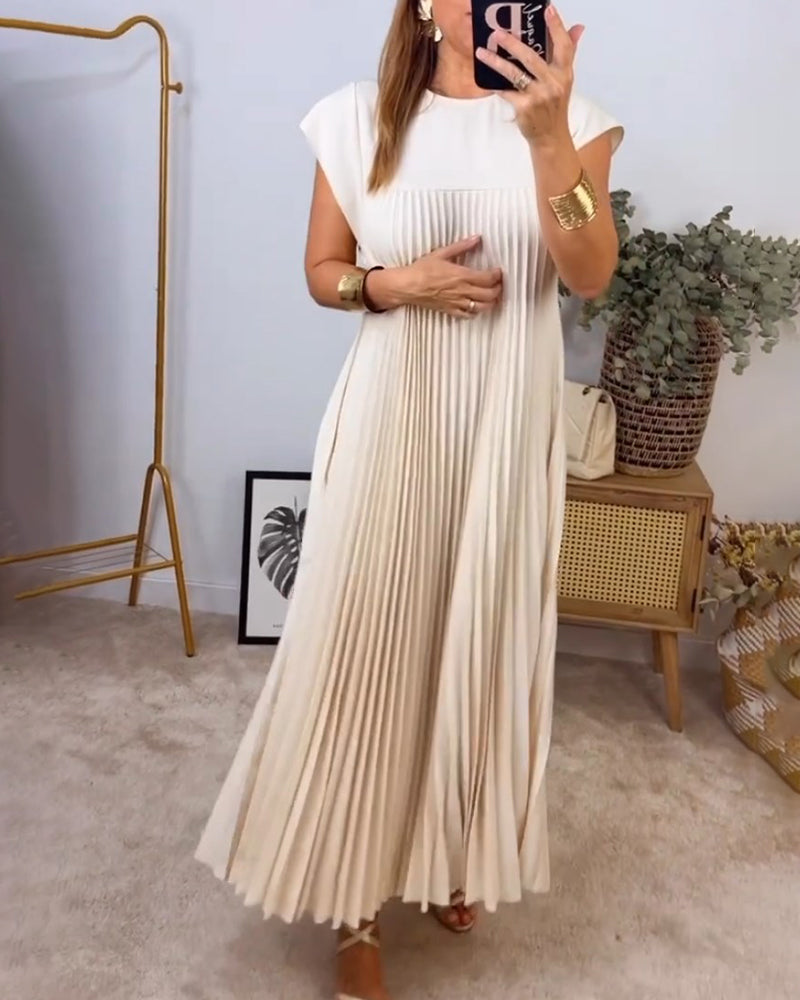 💞Ärmelloses, schlichtes, plissiertes, elegantes Kleid💞