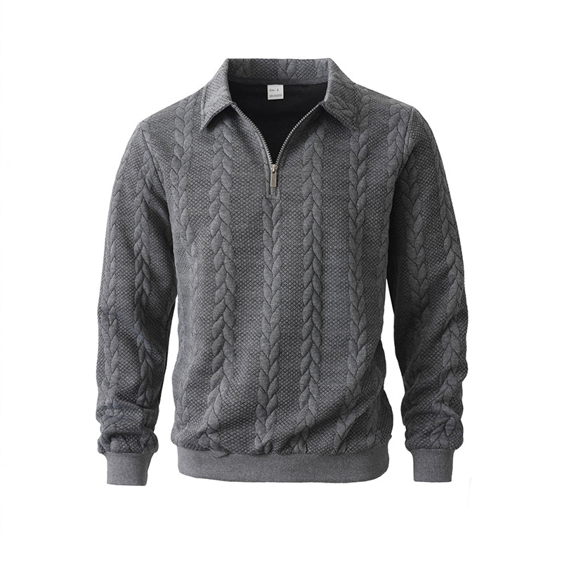 👕 50% RABATT! 🧶 Herren Pullover mit Halb-Reißverschluss – Zopfmuster, Weiche Baumwolle & Perfekt Für Einen Stilvollen Auftritt 👔