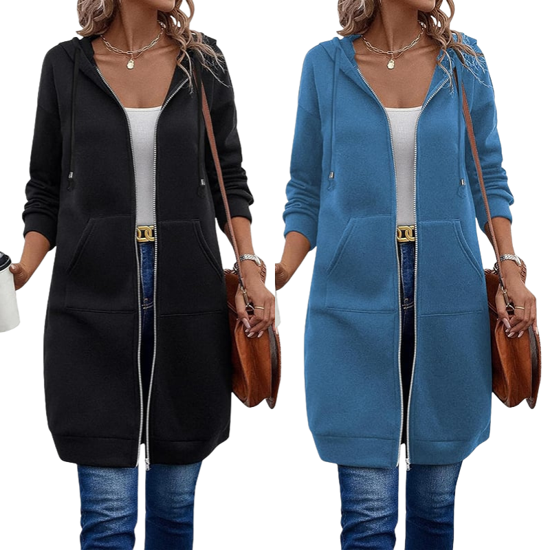 🔥Beliebtes Produkt ！🔥✨Damen Fleece‑Kapuzenpullover mit Reißverschluss