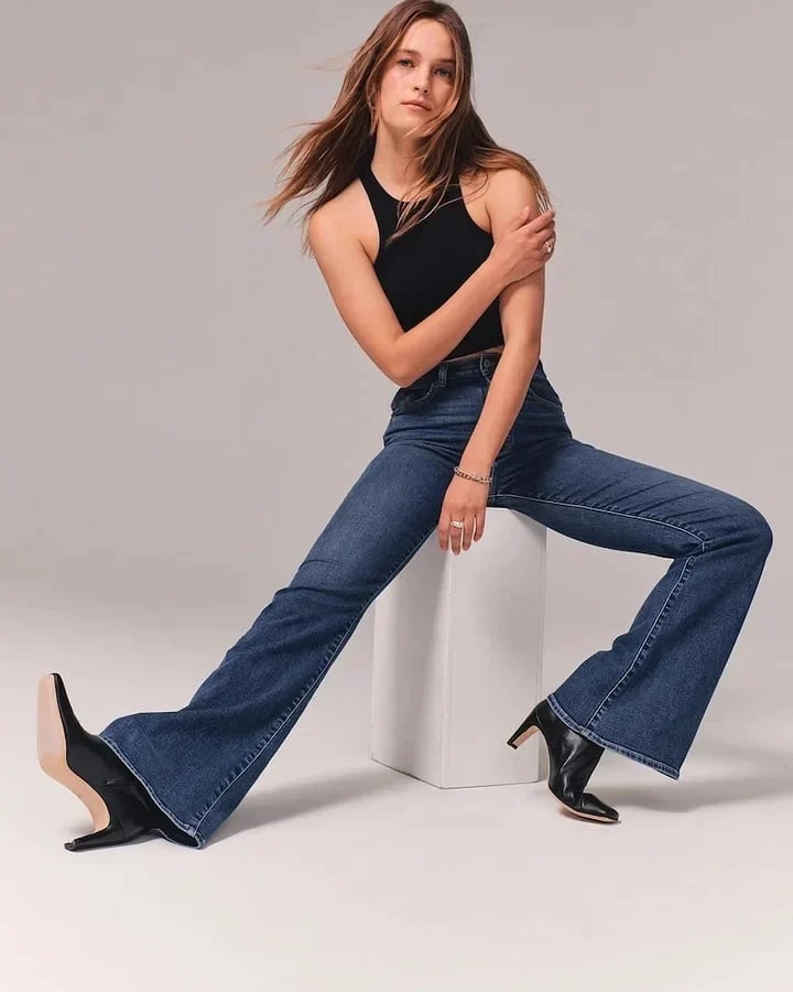 💥Ultrahoch taillierte Stretch-Schlaghosen👖