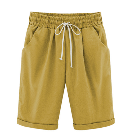 💕 HEISSER SALE50% RABATT🌷Plus Größe Solid Farbe Elastische Taille Lose Cropped Shorts