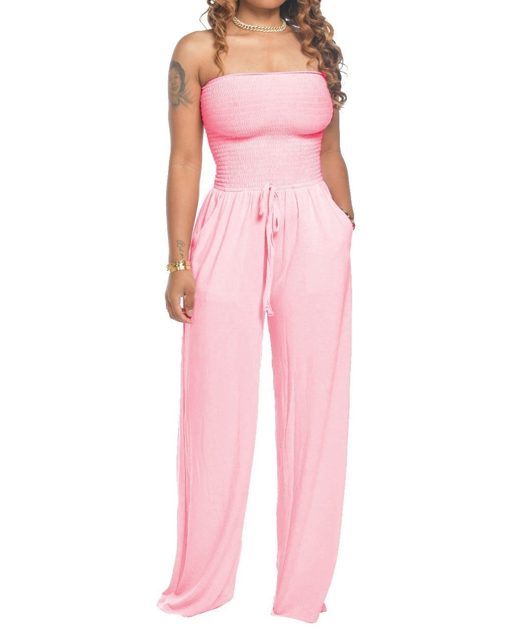 🌷Neuester trägerloser Jumpsuit mit Taille💕