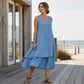 Bestseller💕 Zweilagiges, ärmelloses Kleid – Lässige Eleganz und moderner Lagen-Look für den Alltag