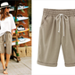 💕 HEISSER SALE50% RABATT🌷Plus Größe Solid Farbe Elastische Taille Lose Cropped Shorts