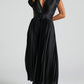 🔥 Zeitlich begrenzter 50% Rabatt💃 Drapiertes Faltenrockkleid mit V-Ausschnitt