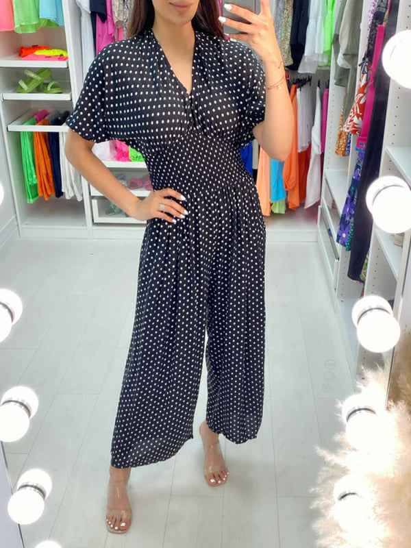 💖Jumpsuit mit elastischer Taille und Punktemuster