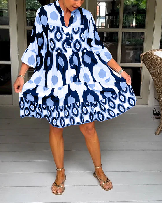 Geflecktes Plissee-Kleid