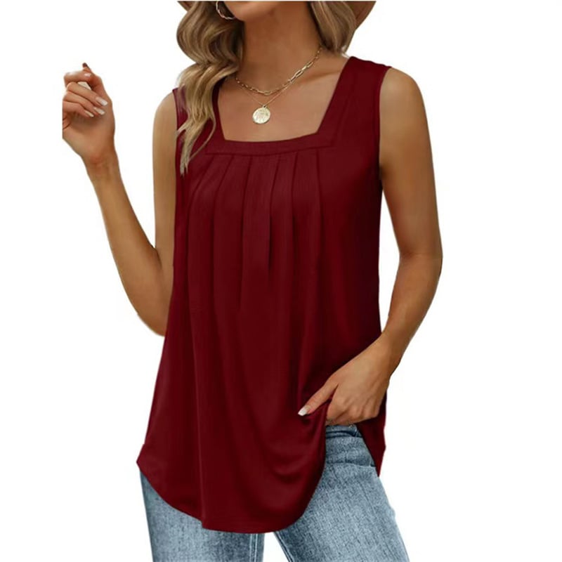 💥Letzter Tag Hot Sale 50% Rabatt💥2025 Ärmelloses T-Shirt mit quadratischem Ausschnitt für Frauen