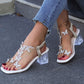 🎁HEISSER VERKAUF 50% RABATT⏳Elastische modische Strass-Sandalen für Damen