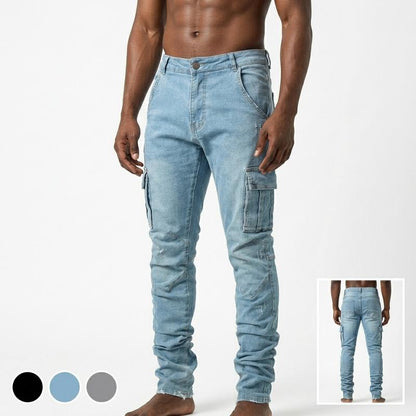 👖🎉50%Rabatt!!!🛍️✨Herren Slim-Fit-Jeans mit funktionalen Taschen – schlanke Silhouette, praktischer Stauraum