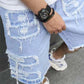 🩳 50% RABATT! 🔥 Herren-Ripped-Denim-Shorts mit Fransen-Details – Lässiger Look & bequeme Passform – Perfekt für heiße Sommertage, Festivals oder einen entspannten City-Look ☀️