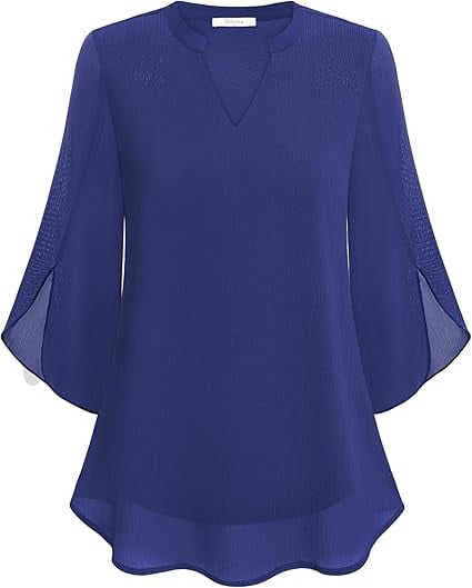 💖LETZTER TAGSVERKAUF 50 % RABATT💖Chiffonhemd mit V-Ausschnitt