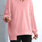 🍂✨Übergroßes Damen-Sweatshirt mit V-Ausschnitt, langärmelig, Tunika, leichter Pullover