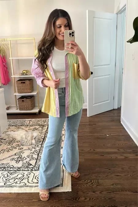 💥Ultrahoch taillierte Stretch-Schlaghosen👖