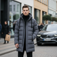 🔈🔈Nützliche Winterprodukte – 50 % reduziert❄️ Herren-Daunenjacke in mittlerer Länge mit Kapuze