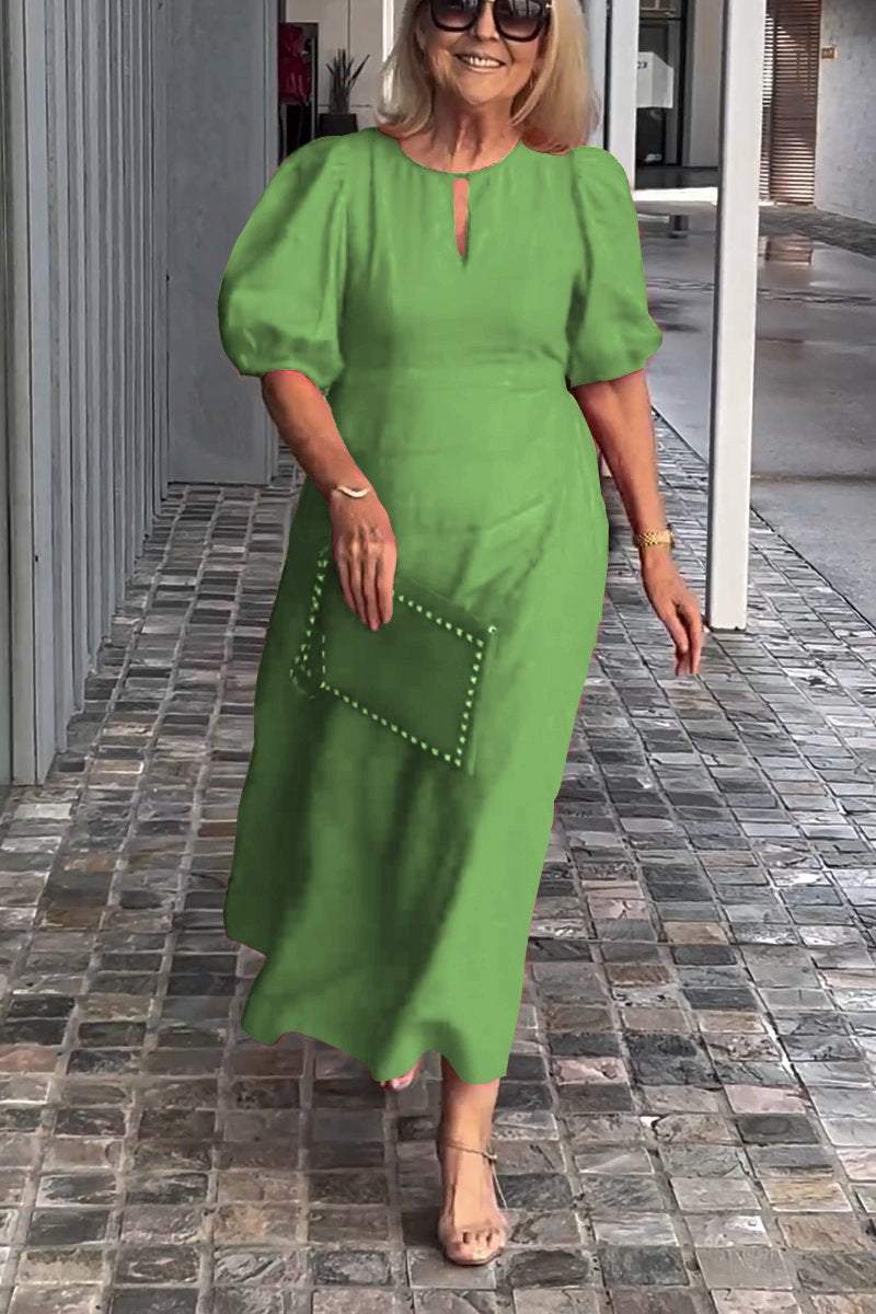 💞Einfarbiges Kleid aus Baumwollleinen