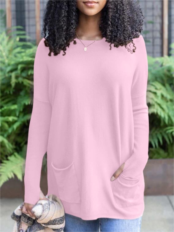 🎁Heißer Verkauf 49% RABATT⏳Langarm-Daumenloch-Pullover-Taschentunika