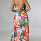 👗Women's Floral Print Chain Decor Split Thigh Tie Back Cami Dress