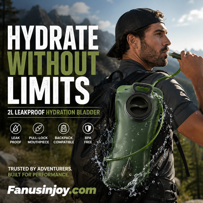 💦 50% RABATT! 🏕️ 2L Trinkblase mit Schnellverschluss-Schlauch – BPA-frei, auslaufsicher & einfacher Zugang – Perfekt für Wandern, Radfahren & Outdoor-Abenteuer 🚵‍♂️
