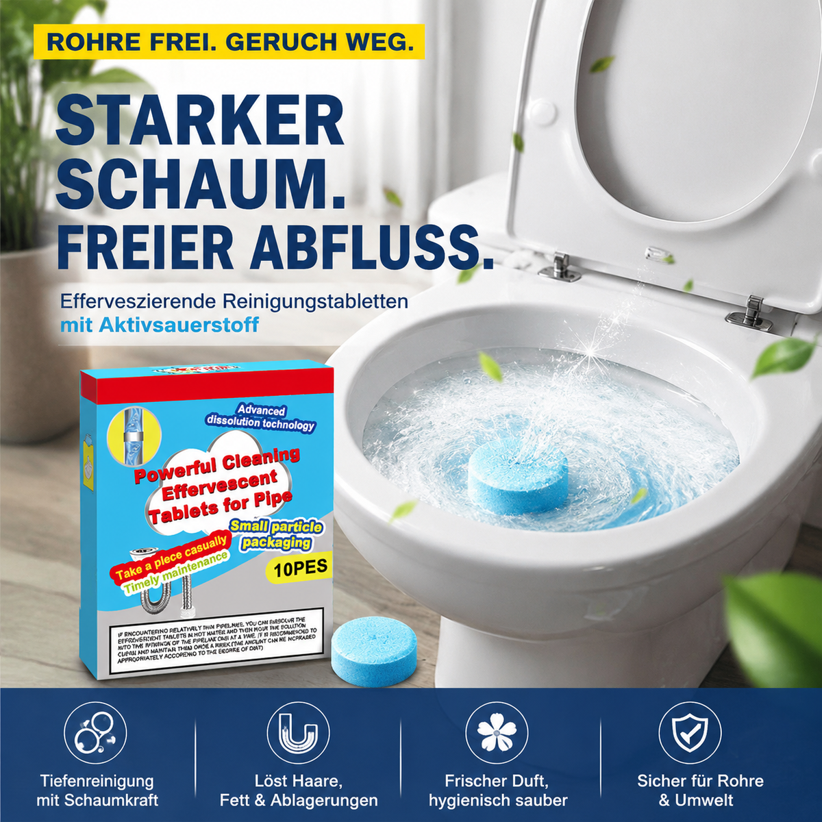 💧 Leistungsstarke Brausetabletten zur Rohrreinigung