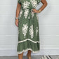 Sommerkleid mit Rüschenärmeln und V-Ausschnitt für Mädchen in Übergröße