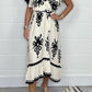Sommerkleid mit Rüschenärmeln und V-Ausschnitt für Mädchen in Übergröße