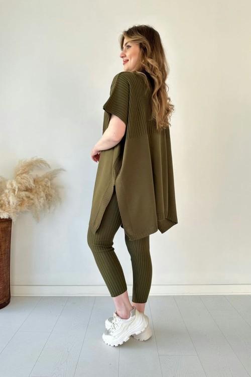 ✨Zweiteiliges Set aus Stretch-Strick für Damen (Oberteil + Hose)