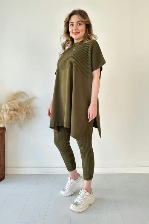 ✨Zweiteiliges Set aus Stretch-Strick für Damen (Oberteil + Hose)