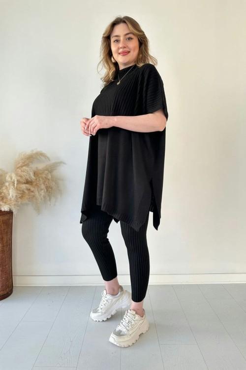 ✨Zweiteiliges Set aus Stretch-Strick für Damen (Oberteil + Hose)
