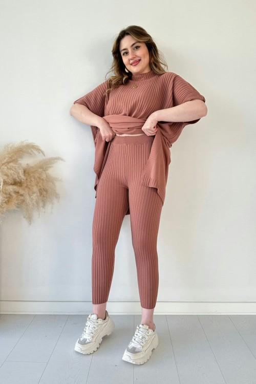 ✨Zweiteiliges Set aus Stretch-Strick für Damen (Oberteil + Hose)