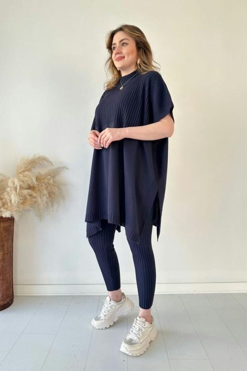 ✨Zweiteiliges Set aus Stretch-Strick für Damen (Oberteil + Hose)