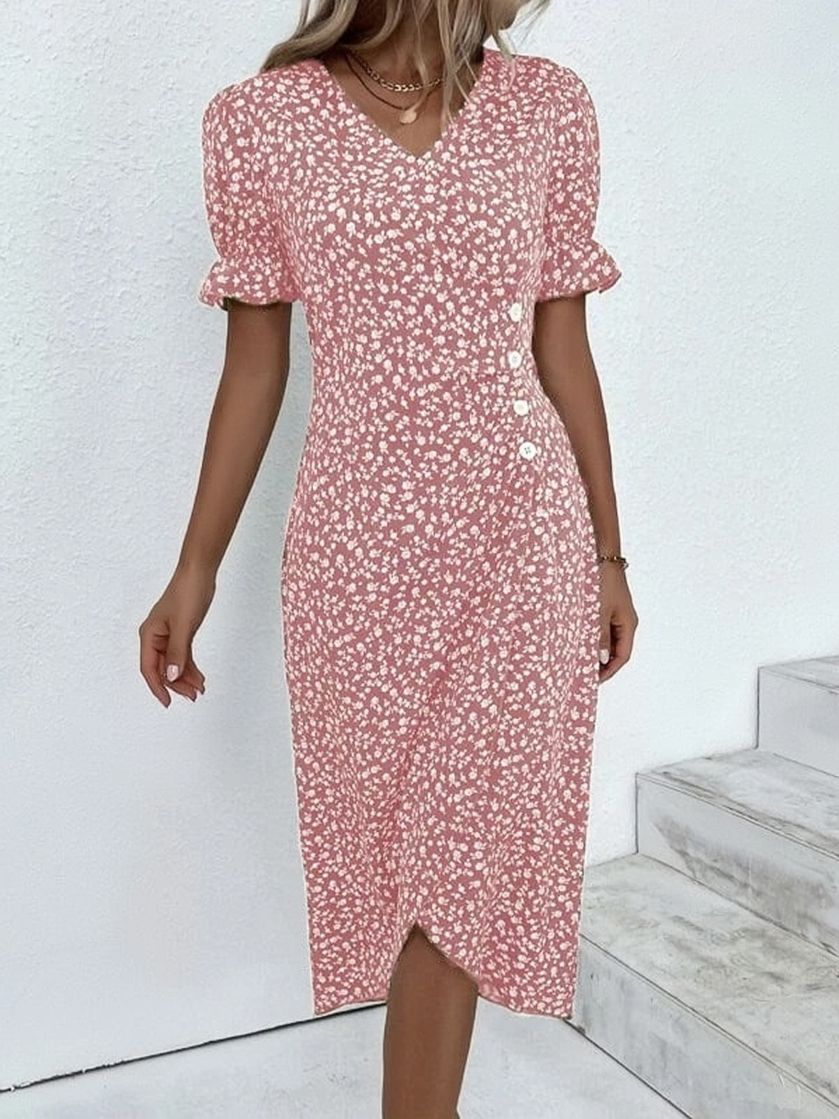 🌷Frühling Vorverkauf 49% Rabatt🍃Damen Freizeitkleid Wickelkleid Blumenkleid