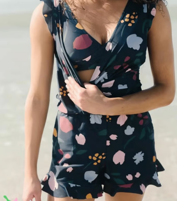 🩷Hot-Sale 49% Rabatt🩷Schwimm-Strampler mit integriertem BH und Shorts mit Taschen