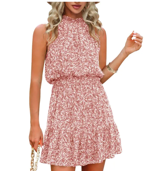 ⏰Heißer Verkauf 49 % Rabatt💃2025 Neues Sommer-Neckholder-Plissee-A-Linien-Kleid