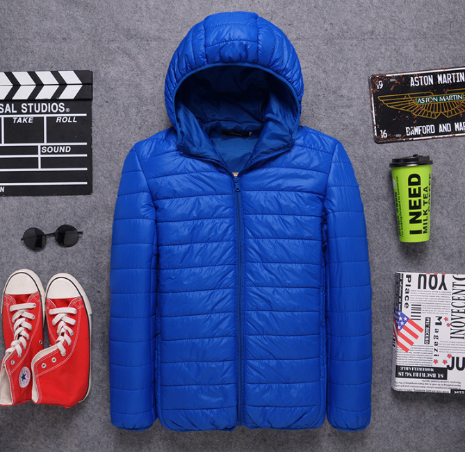 Warme, gesteppte Pufferjacke mit Kapuze für Herren