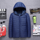 Warme, gesteppte Pufferjacke mit Kapuze für Herren