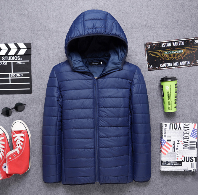Warme, gesteppte Pufferjacke mit Kapuze für Herren