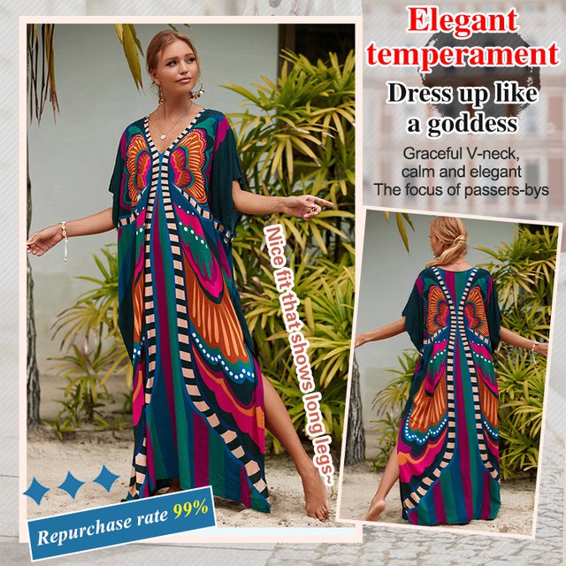 Langes Strandkleid mit Print
