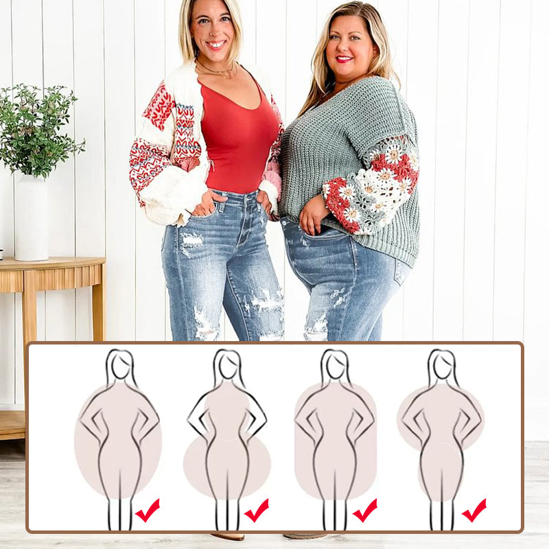 🔥Heißer Ausverkauf 49% Rabatt🔥Bauchkontrollierende, zerrissene Boyfriendjeans mit Bündchen für Damen