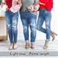 📢📢50%Rabatt!!!🎉✨Bauchweg-Jeans im Used-Look mit Bündchen