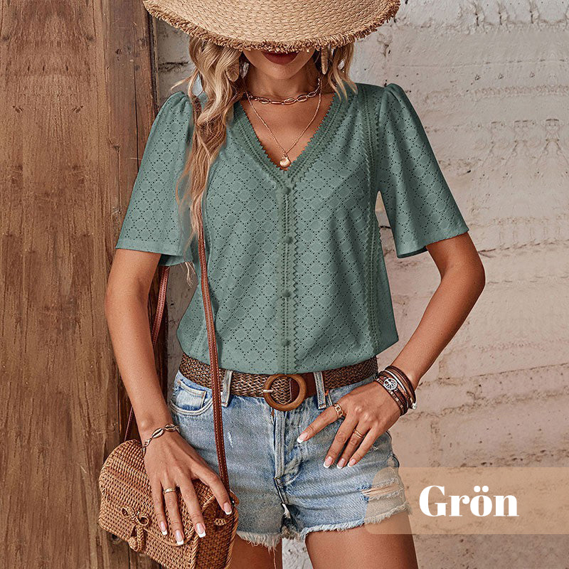 🎁 Hot Sale 50% RABATT ⏳ Neue Damen-Bluse mit kurzen Ärmeln 🔥 Oster-Rabattaktion!