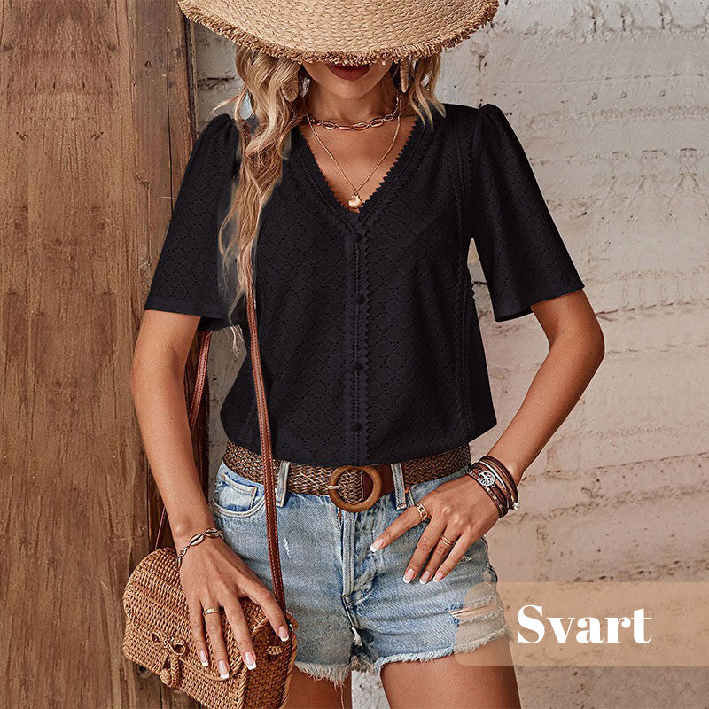 🎁 Hot Sale 50% RABATT ⏳ Neue Damen-Bluse mit kurzen Ärmeln 🔥 Oster-Rabattaktion!
