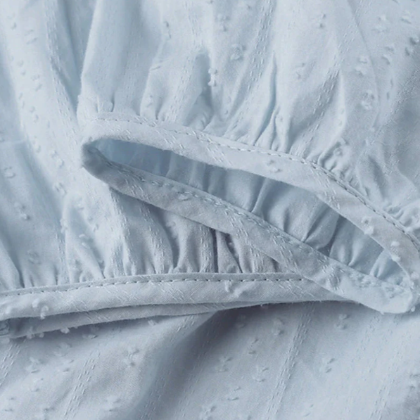 Sommerkleid aus Baumwolle und Leinen mit V-Ausschnitt für Damen