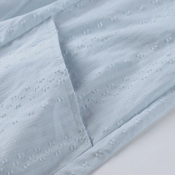 Sommerkleid aus Baumwolle und Leinen mit V-Ausschnitt für Damen