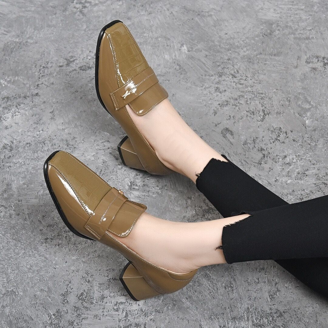 👠Damen-Slipper mit klobigem mittelhohem Absatz