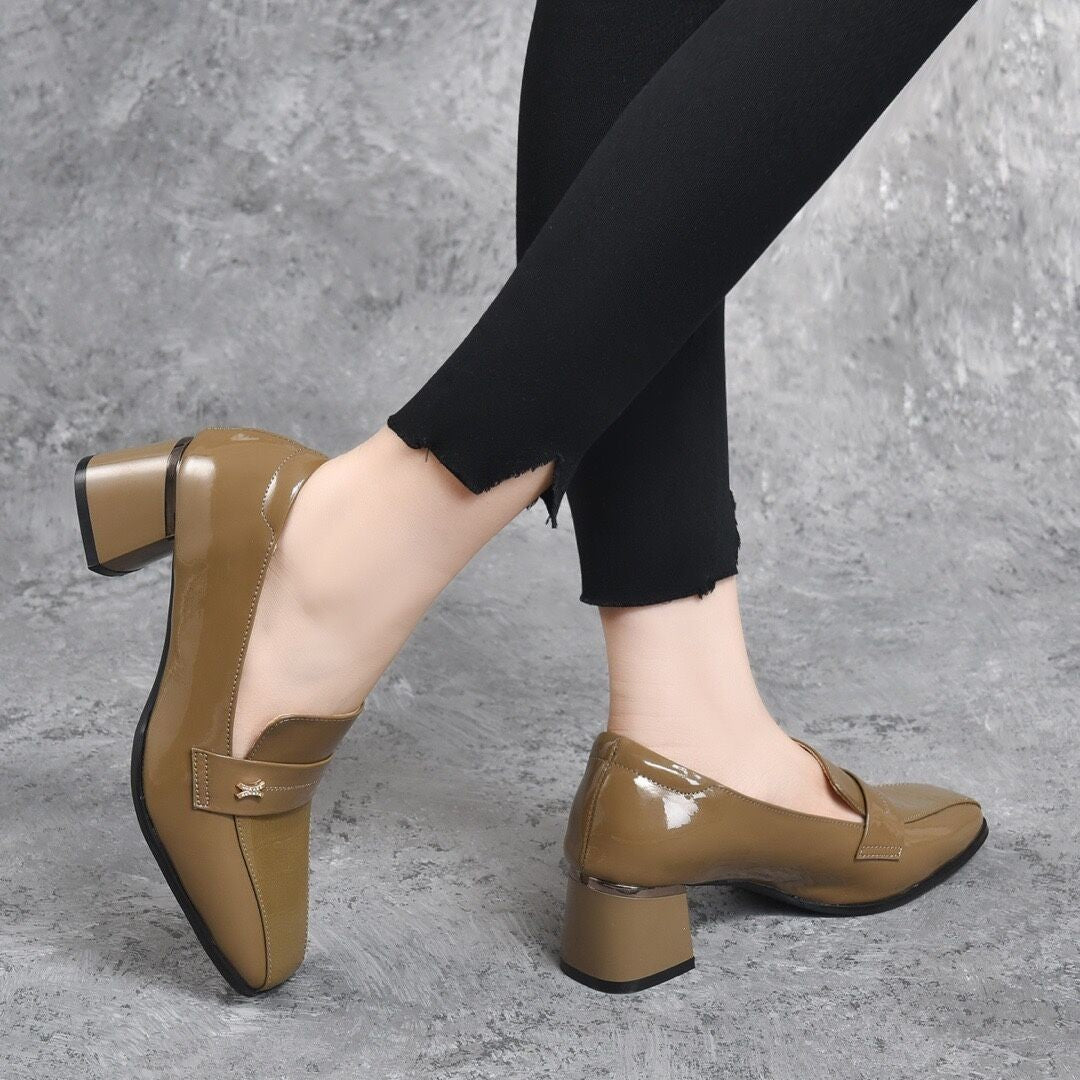 👠Damen-Slipper mit klobigem mittelhohem Absatz
