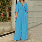 💞Lagerräumung - defekter Code Eleganter Jumpsuit mit V-Ausschnitt und weitem Bein für Frauen💫