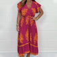 Sommerkleid mit Rüschenärmeln und V-Ausschnitt für Mädchen in Übergröße
