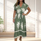 Sommerkleid mit Rüschenärmeln und V-Ausschnitt für Mädchen in Übergröße